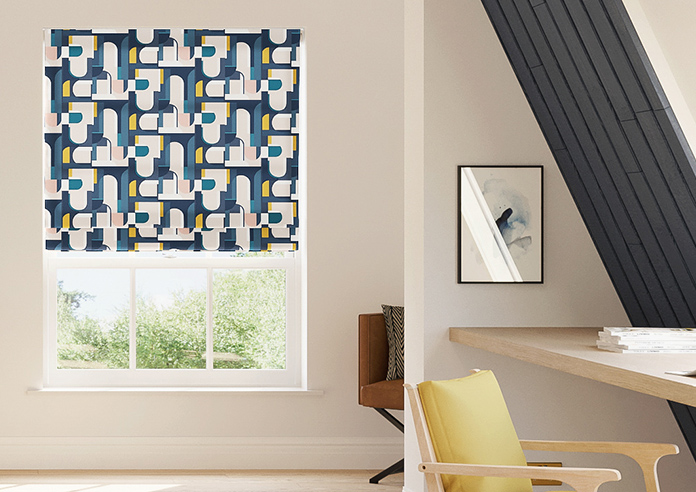 Archways, Navy - Roman Blind - Image 3